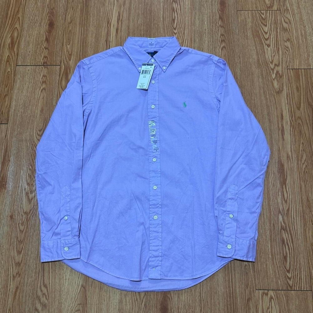 Polo Ralph Lauren Men's Button Down Shirt Medium Purple Long Sleeve Preppy NEW